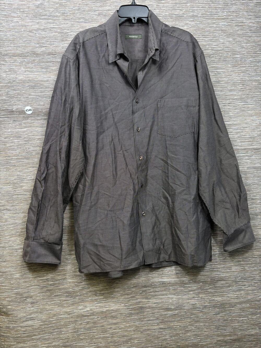 Ermenegildo Zegna Dress Shirt Mens XL Brown Made Italy Button Up Long Sleeve